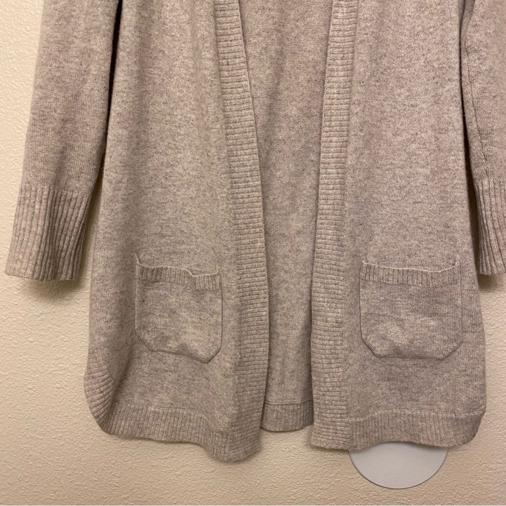 M&S Mark and Spencer relaxed open front gray 100% cashmere cardigan sweater 12/M - Picture 4 of 13
